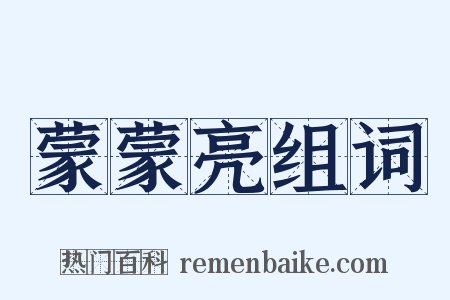 蒙蒙亮组词是什么意思的图片